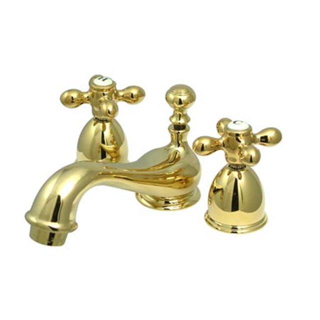 Robinet de Lavabo Mini à Deux Poignées 4 à 8 Po avec Bonde en Laiton