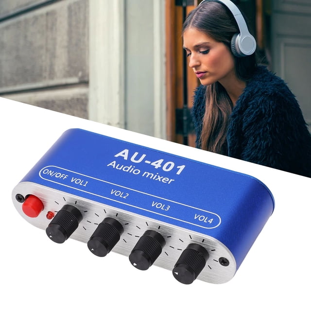 Stereo Sound Mixing Board, Lossless 3.5mm Headphone Socket 4 in 1 Out Audio Mixer Less Interference for Improving Musical Signal