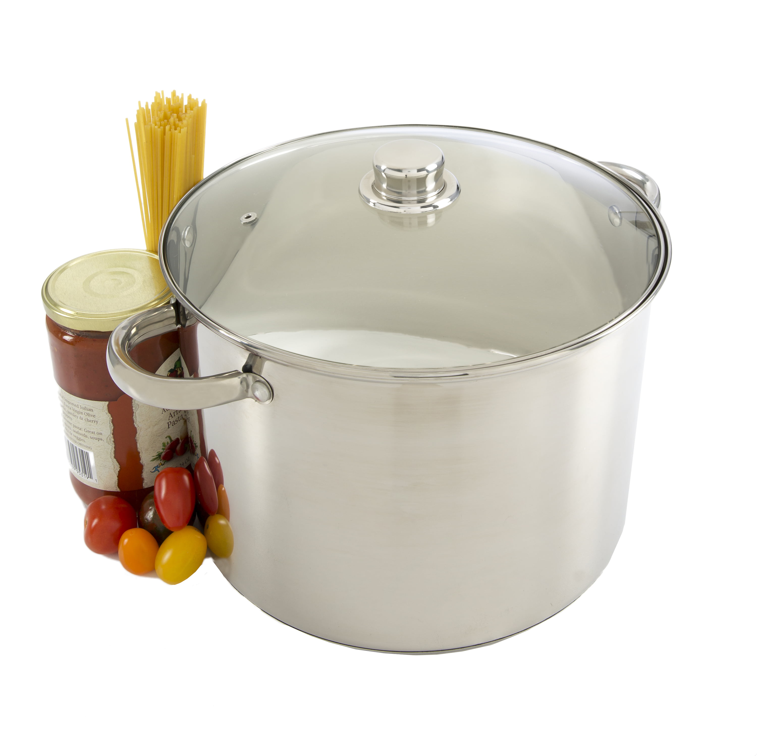 Ecolution Pure Intentions 16 qt. Stainless Steel Stock Pot in Polished Stainless  Steel with Glass Lid ESTL-4516 - The Home Depot