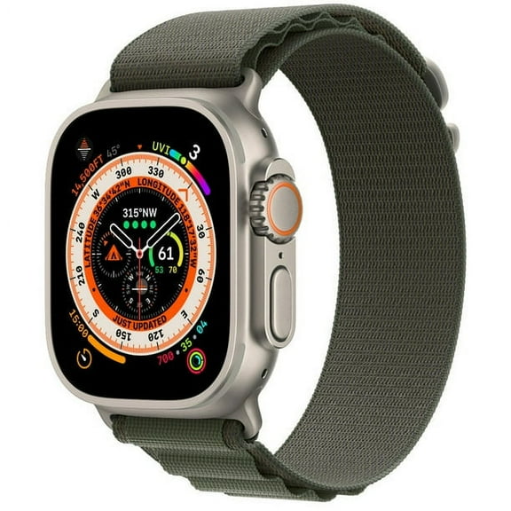 Restored Apple Watch Ultra (GPS   Cellular) 49mm Titanium Case with Green Alpine Loop (Refurbished)