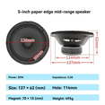 thumbnail image 2 of 5inch Speaker 35W 3.5Ω Midrange Audio Speaker Sound Speaker Unit HiFi Music Stereo Midrange Loudspeaker, 2 of 7