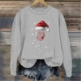 thumbnail image 2 of Meichang Oversized Christmas Sweatshirts for Women Crewneck Long Sleeve Wine Glass Graphic Print Fleece Pullover Xmas Holiday Tops, 2 of 4