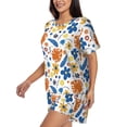 thumbnail image 2 of Naloa Flower Women's Short-Sleeved Pajama Set, Loungewear, Summer pajamas, Breathable Cozy - Large, 2 of 9