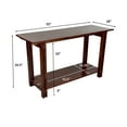 thumbnail image 6 of 32.5"H Acacia Wood 4 Leg Architectural Console Table with Shelf, Mahogany, 6 of 9