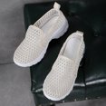 thumbnail image 4 of Women's Mesh Slip On Walking Shoes Breathable Non Slip Summer Wedge Loafers Comfortable Sneakers with Arch Support Beige Size 7.5, 4 of 6
