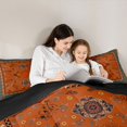 thumbnail image 4 of jejeloiu Vintage Boho King Size Comforter Sets For Men Women,Floral Mandala Comforters King Size,Orange,Black Reversible,3-Piece,1 Comforter and 2 Pillowcases, 4 of 7