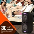 thumbnail image 4 of Dolphin Dual 12" Rechargeable Portable Party Speaker with LED Lights, Wireless PA System, Deep Bass, and 5-Band Equalizer, 4 of 8