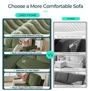 Linsy Home Plush Corduroy Sleeper Sofa Bed with Storage Chaise, Pull Out Couch Bed with USB, Cup Holder, Side Pocket, U Shaped Sectional Couches for Living Room, Apartment, Green