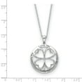 thumbnail image 2 of 925 Sterling Silver CZ Antiqued Lucky Me; Lucky You 18in Necklace; 18 inch; for Adults and Teens; for Women and Men, 2 of 4