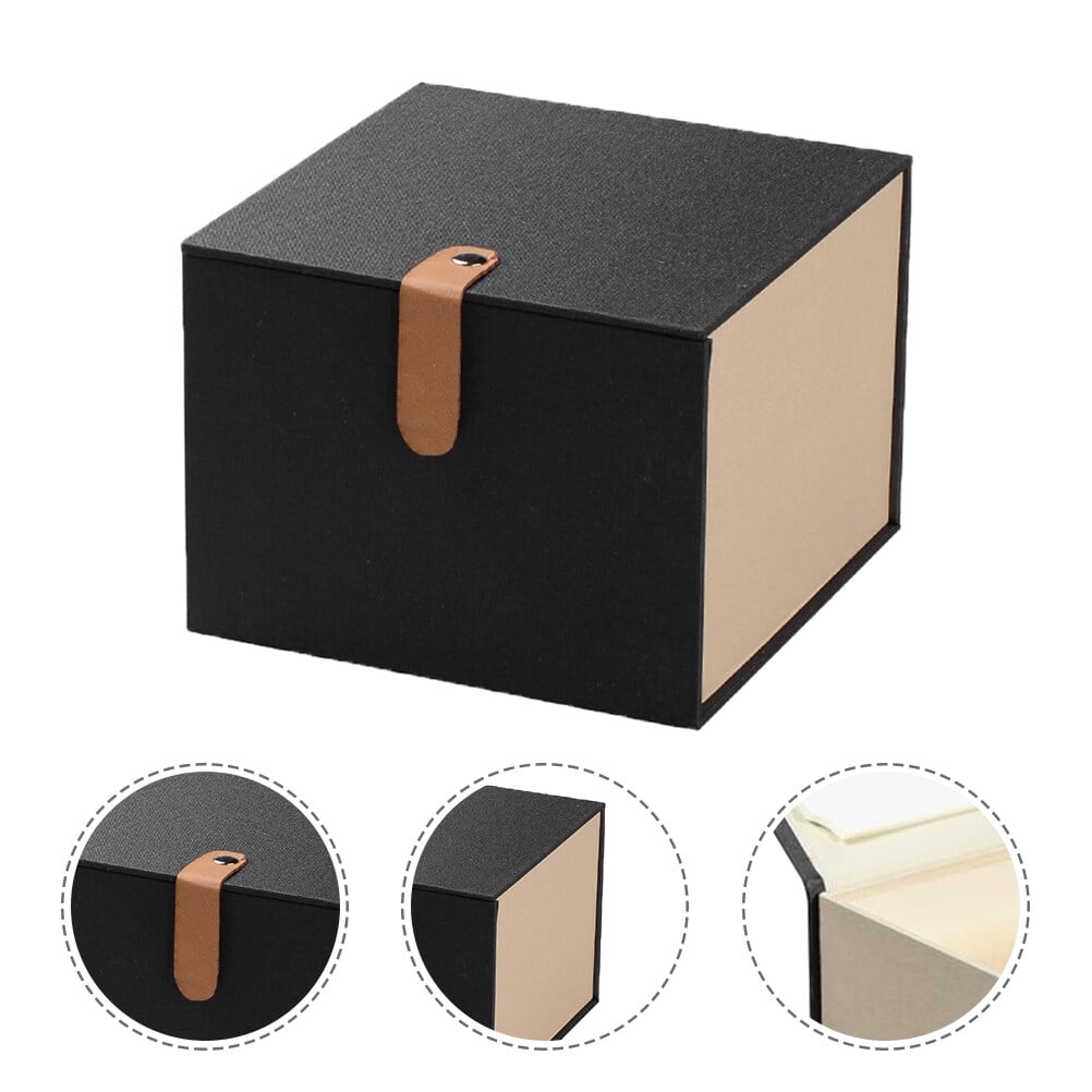 PKGSMART Extra Large Gift Box with Lid, Black Magnetic Gift Box with  Ribbon, 16.3x14.2x5 inches 