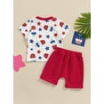 thumbnail image 4 of Suealasg Toddler Baby Boys 4th of July Clothes Set 6M 1T 2T 3T Short Sleeve Star Popsicle Print Tops+ Elastic Waist Shorts Set 2Pcs Newborn Summer Independence Day Outfits, 4 of 9