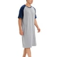 thumbnail image 2 of FUTATA Men's Pajamas Henley Nightshirts Sleepshirt Short Sleeve Crewneck Nightgown Comfort Sleepwear T Shirts,Loose Casual Loungewear Nightwear,M-3XL, 2 of 7