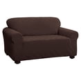 thumbnail image 3 of Stretch Sensations 1-Piece Stretch Double Diamond Sofa Slipcover, Chocolate, 3 of 7