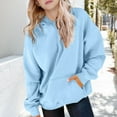 thumbnail image 2 of KAUOD Cute Hoodies for Teen Girls Cotton Warm Plain Pullover Hoodie Sweatshirts Oversized Long Sleeve Tops Clothes With Pockets, 2 of 5