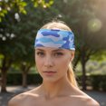 thumbnail image 6 of Unique Bargains 1 Pc Camouflage Print Headband for Yoga Blue White, 6 of 6