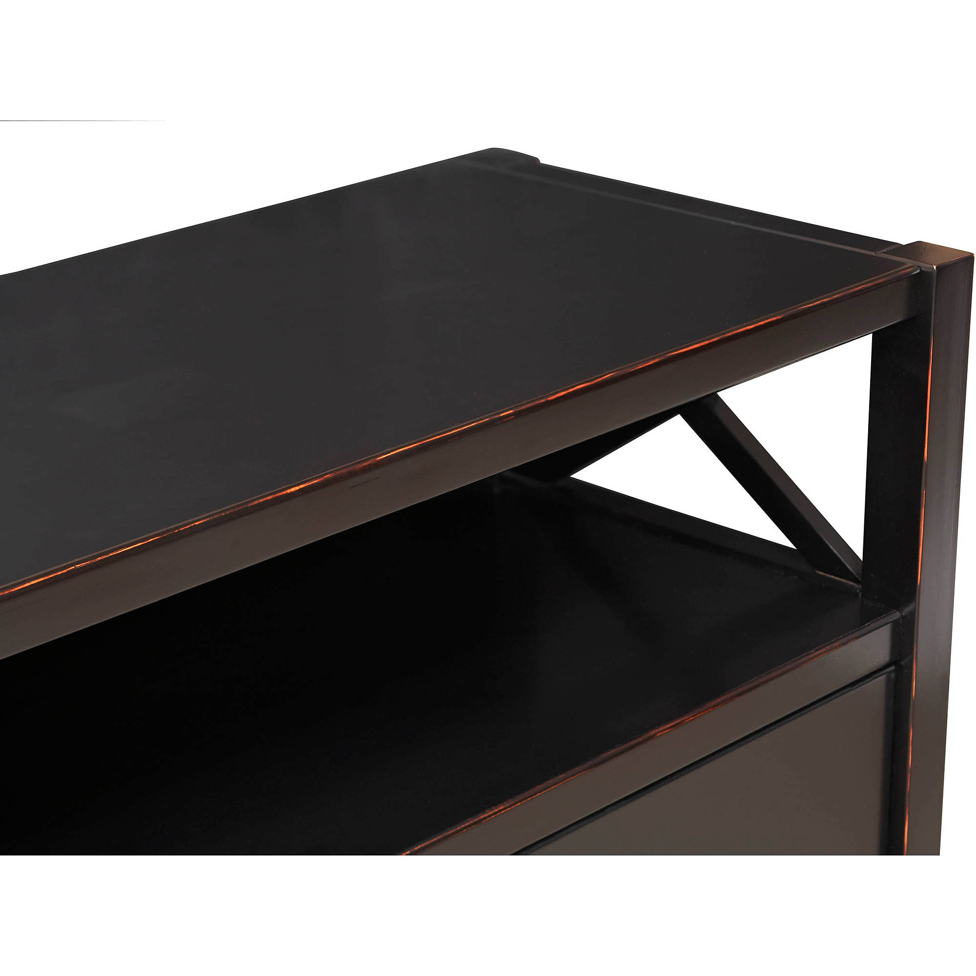 Linon Home Decor Products Anna Collection 3-Shelf Bookcase, Antique Black