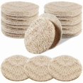 thumbnail image 1 of wonima11 50 Pcs Face Exfoliating Loofah Pad Scrubber 2.36 Inches Round Natural Sponge Body Scrubber Remove Dead Skin Facial Pad Bulk for Bath Shower Spa Skin Scrub Cleaning Women Men, 1 of 1