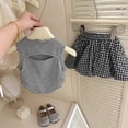 thumbnail image 5 of SGFCWSX Girls 2 Piece Outfits Sleeveless Bow Knot Tank Tops Plaid Skort Summer Casual Clothes Set Gray Size 3T, 5 of 8