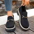 thumbnail image 6 of qkdmdw Black Women'S Slip On Loafers Platform Breathable Mesh Round Toe Casual Comfortable Walking Shoes Flat Thick Sole, 6 of 9