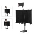 thumbnail image 2 of Kit de Microphone Cardioïde Professionnel Argenté BM800 avec Bouclier d'Isolation Pliable à 3 Panneaux, Support Antichoc, Manchon Pare-Vent, Tige de Support Réglable, Base Robuste, Clip pour Téléphone et Vis Adaptateur 3/8 - 20Hz-20KHz, 2 of 6
