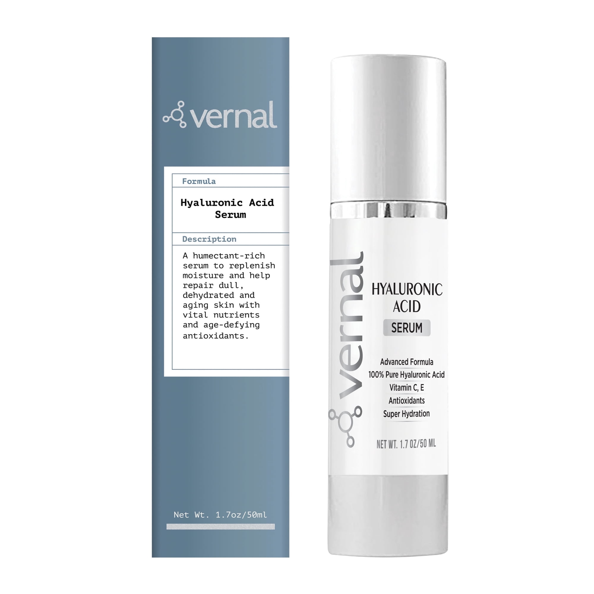 Vernal Hyaluronic Acid Serum - Rich With Vitamins C, E and Age-Defying Antioxidants - Best Anti Wrinkle, Anti Aging Face Serum that Lifts and Firms Skin