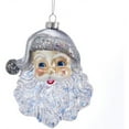 thumbnail image 2 of Kurt Adler Glass Ornament for Christmas Tree, Silver Santa Face, 2 of 2