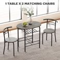 thumbnail image 4 of HOMCOM 3-Piece Dining Table Set, Kitchen Table and 2 Chairs with Shelf, 4 of 10
