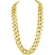 thumbnail image 1 of Collar de plástico dorado con eslabones cubanos de estilo hip hop, de 36 pulgadas, artificial, dorado, grueso, estilo punk de los años 80 y 90, con diseño de rapero., 1 of 5