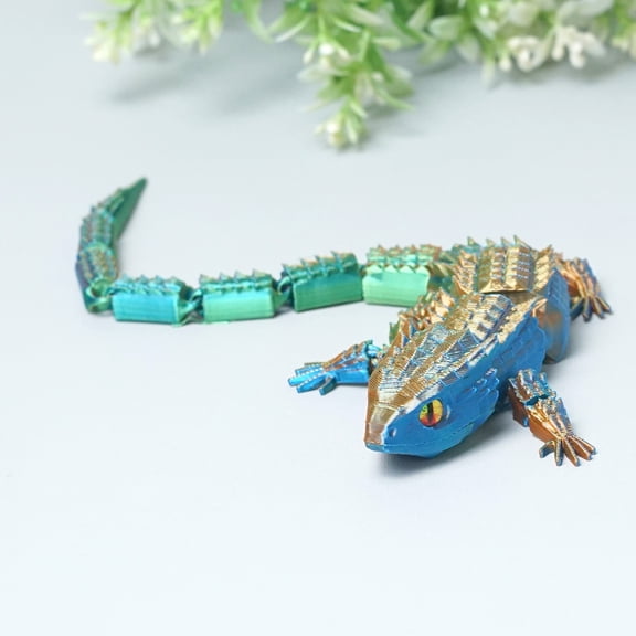 3D Printed lizard,Flexible Joint Animal lacertid Figurines,Realistic Eyes, Home Office Decor,Fidget Toy for Adults Teens Boy Festival Gifts