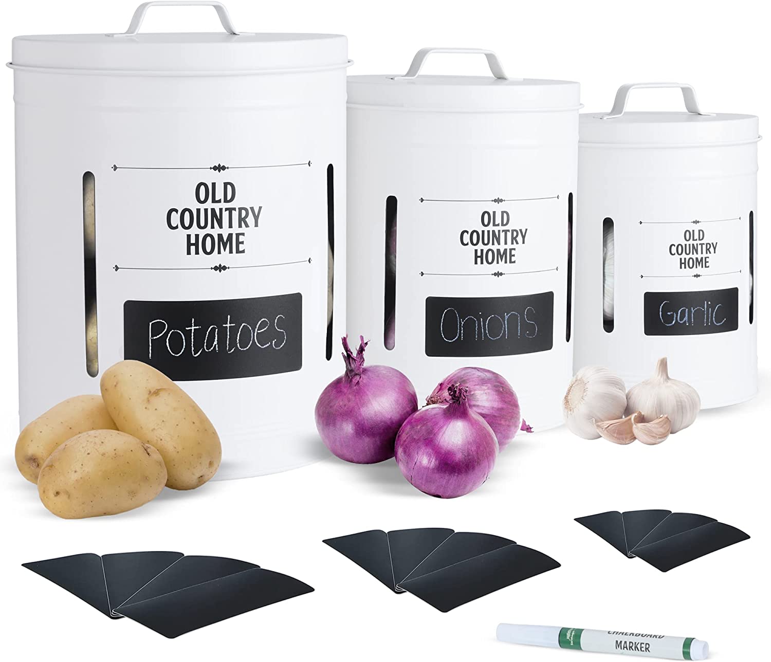Onion and Potato Storage for Pantry Extra Large Set of 3 SproutFree