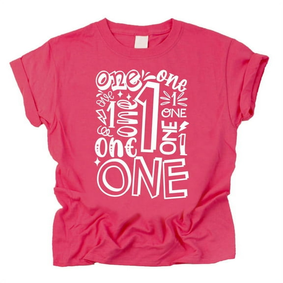 Olive Loves Apple Charming 1st Birthday Terms T-Shirts Baby Girls and Boys First Birthday Outfit Vintage Pink Shirt 18 Months