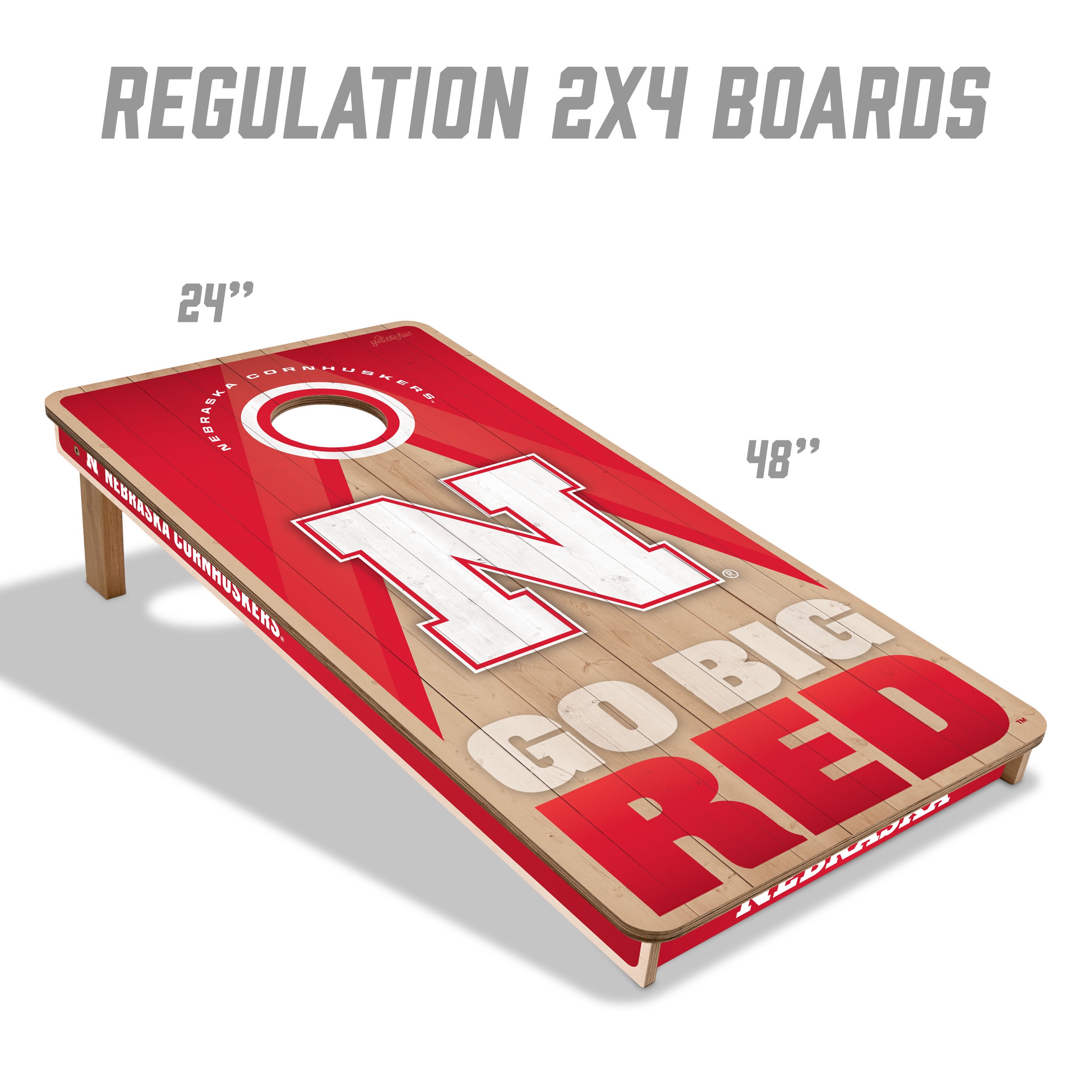 YouTheFan NCAA Nebraska Cornhuskers 2x4 Slogan Series Cornhole