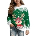 thumbnail image 2 of Christmas Sweater Boys Girls Knit Santa Reindeer Holiday Crewneck Xmas Sweaters for School Party Jumper, 2 of 4