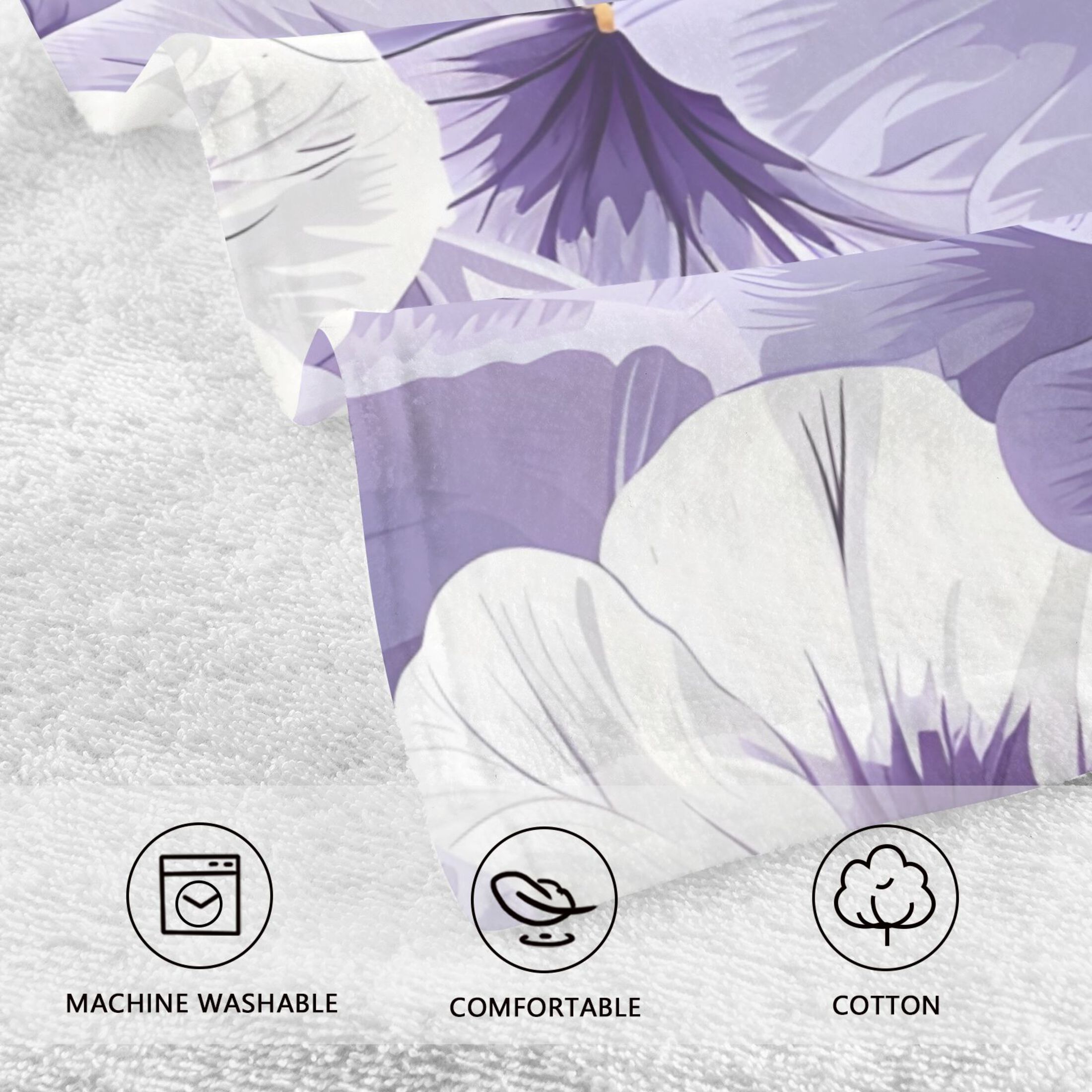 Beautiful Pansy Flowers 2 Pcs Hand Towel Set Cotton Absorbent Soft Face Towels Bath Towels for Bathroom Kitchen Shower Hotel Decor 16"x28"