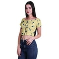 thumbnail image 3 of Moomaya Boat Neck Zipper Top Short Sleeve Viscose Jersey Crop Tops For Women, 3 of 5