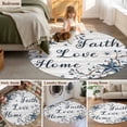 thumbnail image 5 of Round Area Rug 3 Ft, Farmhouse Washable Non-Slip Circle Carpet for Living Room/Bedroom, Blue Country Texas Star Vintage Berries Wooden Low-Profile Small Floor Mats Collection Rugs for Indoor, 5 of 8