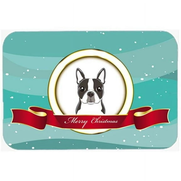 Carolines Treasures  Boston Terrier Merry Christmas Mouse Pad- Hot Pad & Trivet