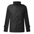 thumbnail image 2 of EOYWHK Winter Blazers for Men Short Trench Pea Coats Long Sleeve Single Breasted Dress Jacket, 2 of 8