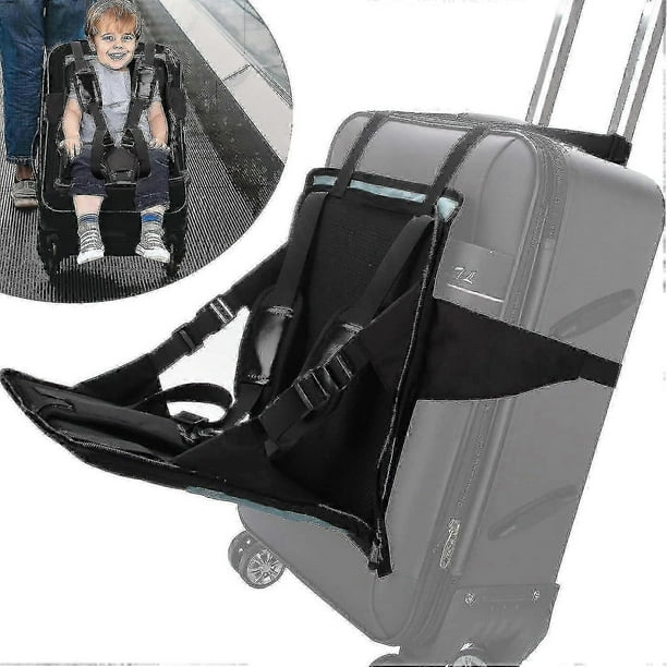 Baby Travel Seat For Luggage, Kids Ride-on Suitcase Seat, Protable Folding Suitcase Seat With Safety Belt For Baby Comforts Travel