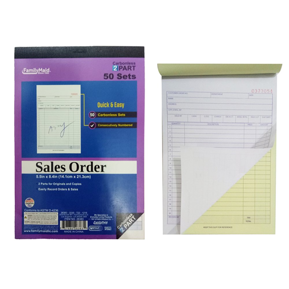 Carbonless Sales Receipt Record Book 2 Part 50 Sets Duplicate Receipt 5