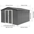thumbnail image 4 of 10x12 FT Outdoor Storage Shed, Metal garden sheds with Shutter Vents Floor, Tool House for Storing Bicycles, Lawnmowers, Barbeques, Grey, 4 of 5