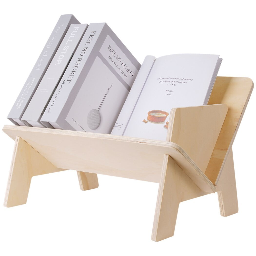 Wooden Desktop Display Bookshelf, Simple Tilted Tabletop Bookcase, Desk ...