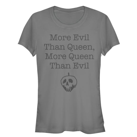 Junior's Snow White and the Seven Dwarfs More Queen Graphic Tee Charcoal 2X Large