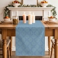 thumbnail image 2 of Table Runner 36 Inches Long for Kitchen Dining, Haze Blue Plaid Dresser Scarf Farmhouse, Dining Table Decorations for Wedding/Parties, Farmhouse Modern Abstract Striped 13 x 36 In, 2 of 8