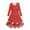 Red, variant on Girls Floral Print Long Sleeve Dress for Spring Autumn Christmas Party and Red 10-13 Years