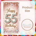 thumbnail image 2 of Studded Happy 55th Birthday Banner Golden Sparkle 55th Birthday Display Pink Background Glitter Design Decor Backdrop for 55th Birthday Party Adult Celebration Photo Backdrop, 2 of 9