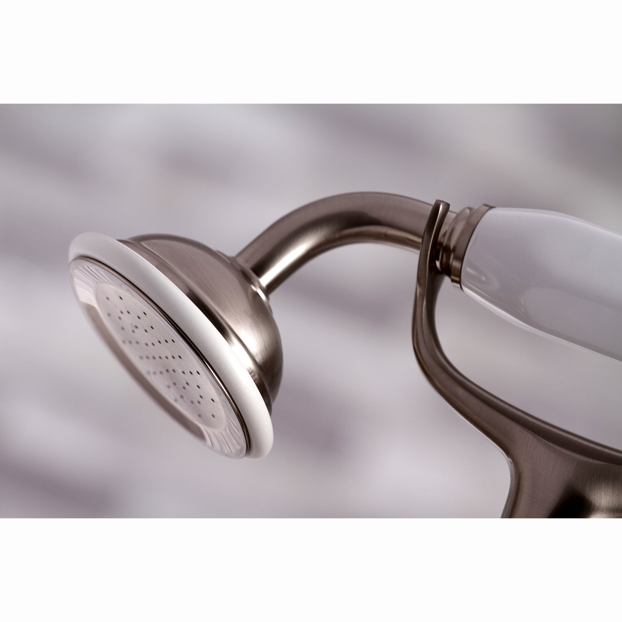 Kingston Brass KS267SN Kingston 6" Center Deck-Mount Clawfoot Tub Faucet with Hand Shower, Brushed Nickel