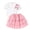 Pink, variant on Girls Tea Party Set Baby Girl Birthday Outfit Short Sleeve Top Ruffle Skirt Sets Cake Smash Clothing Pink,7-8 Years