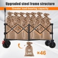 thumbnail image 4 of 41" L Collapsible Large Wagon Cart Foldable, 460LB Weight Capacity 220L Heavy Duty Folding Beach Wagons with Big -Terrain Wheels, Utility Carts for Camping, Garden, Shopping, , Black, 4 of 6