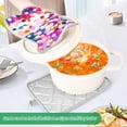 thumbnail image 3 of Yayeee Pot Holders Kitchen Heat Resistant with Pocket 7"x9.8" Cotton Oven Cooking Hot Pads, Purple Colorful Circles, 3 of 7